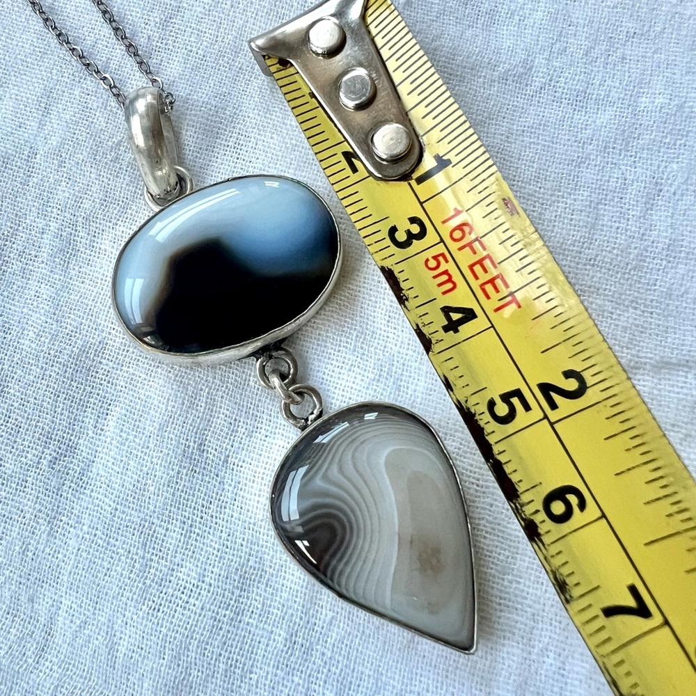 925 Transformational Double Botswana Agate Pendan… - image 8